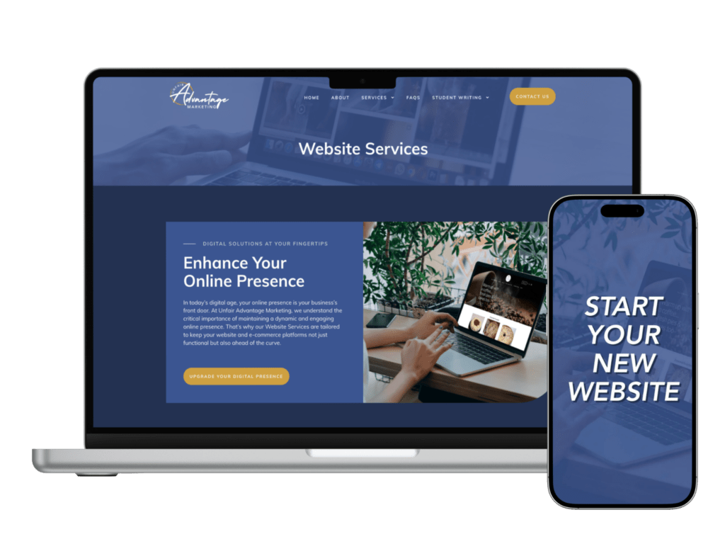 Unfair Advantage Marketing Website services creation design