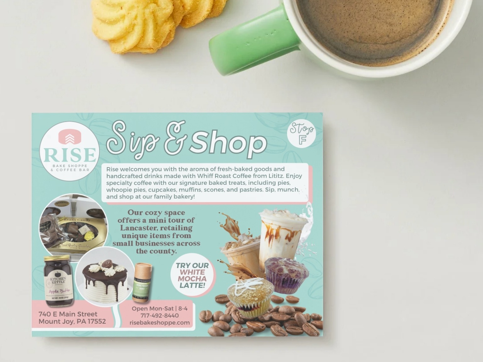 bakery coffee shop postcard design